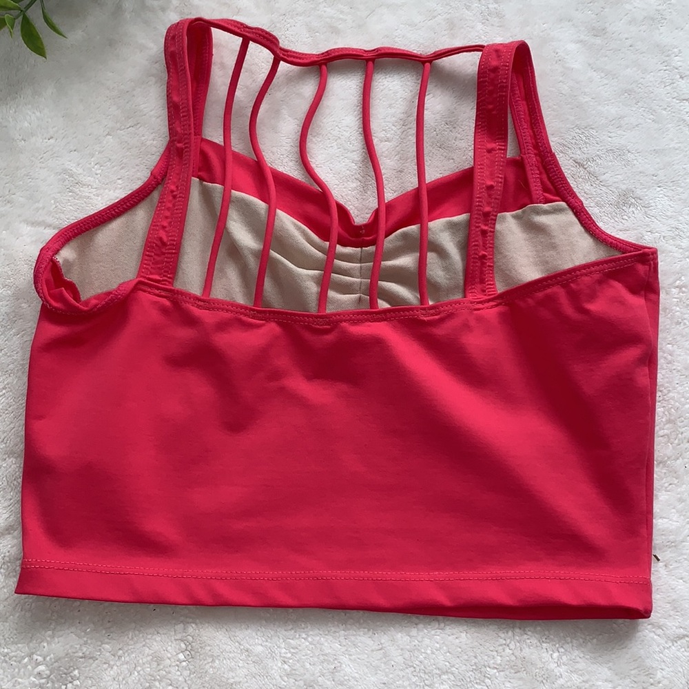 So Danca L Dance Top Sports Bra Large Coral/Red Large EUC - Picture 3 of 10